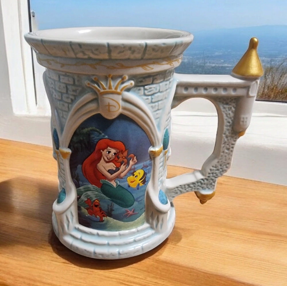 Disney Store Exclusive Ariel Little Mermaid Castle Cup Mug Stein Limited Edition